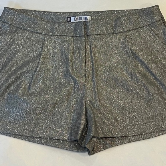 Jennifer Lopez Pants - Jennifer Lopez Size 8 Metallic silver gray dress chino shorts NWT NEW